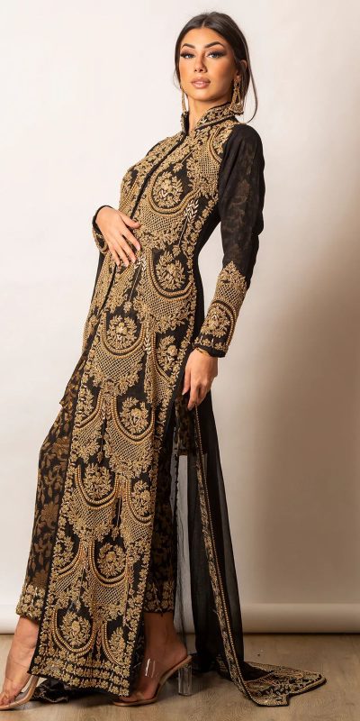 Elegant Black Color Georgette Thread Sequence Work Salwar Suit
