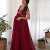 Elegant Maroon Color Georgette Embroidery Sequence Gown