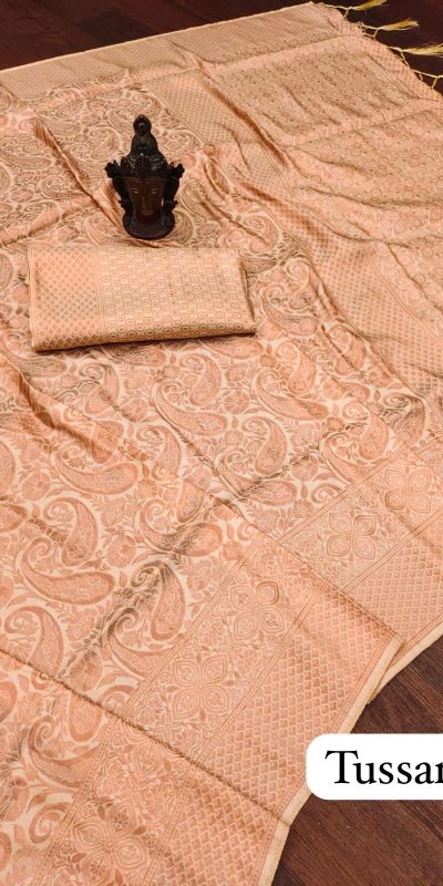 Elegant Tussar Color Soft Silk Beautiful Rich Pallu All Over Saree