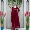 Fancy Maroon Color Georgette Hand Work Anarkali Suite