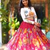 Fancy Pink Color Pure Cotton Kalamkari Printed Lehenga Choli