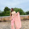 Glamorous Pink Color Georgette Embroidery Sequence Saree