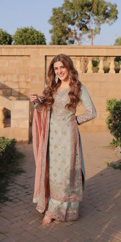 Graceful Blue Color Georgette Embroidery Sequence Salwar Suit