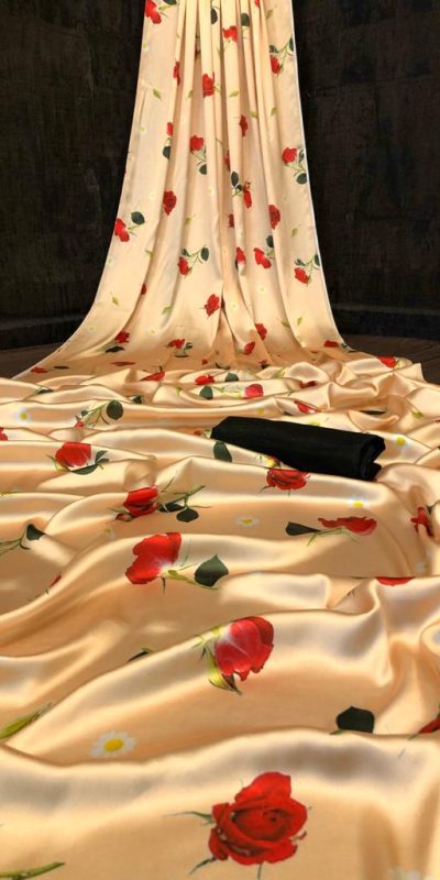 Graceful Golden Color Devsena Soft Silk Digital Printed Saree