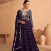 Graceful Violet Color Faux Georgette Embroidery Anarkali Suit