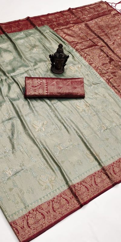 Grand Grey Color Soft Silk Beautiful Rich Pallu All Over Saree