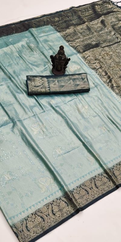 Grand Sky Blue Soft Silk Beautiful Rich Pallu All Over Saree