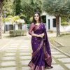 Mesmerizing Royal Blue Color Soft Lichi Silk Butti Work Saree