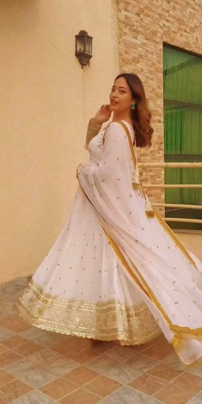 Mesmerizing White Color Georgette Embroidery Sequence Gown