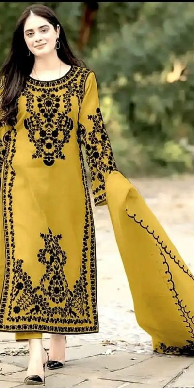 Mystical Yellow Color Georgette Embroidery Sequins Sharara Suit