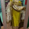 Peaceful Yellow Color Chinnon Silk Embroidery Sharara Suit