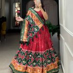 Perfect Red Color Tussar Silk Patola Printed Lehenga Choli