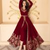 Pretty Red Color Georgette Embroidery Sharara Suit