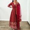 Pretty Red Color Georgette Thread Sequence Work Salwar Suit