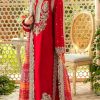 Sightly Red Color Georgette Embroidery Work Salwar Suit