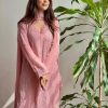 Baby Pink Georgette Thread Embroidery Salwar Suit