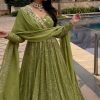 Special Green Color Georgette Embroidery Sequence Salwar Suit