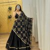Superb Black Color Rayon Printed Silk Work Lehenga Choli