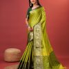 Superb Pista Green Color Rich Cotton Jacquard Silk Saree
