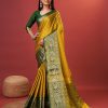 Superb Yellow Color Rich Cotton Jacquard Silk Saree