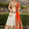 LNB 2021 White Jacquard Silk Weaving Zari Lehenga Choli Festive Party Wedding, Events etc. Delivery 4-6 Working Days @4099/- | Lehenga, Bollywood Lehenga, Creative Lehenga, Designer Lehenga, Embroidered Lehenga, Party Wear Lehenga