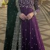 Aglow Purple Color Georgette Sequence Embroidery Gown