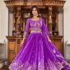 Aglow Violet Color Georgette Multi Sequence Work Lehenga Choli