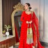 Alluring Red Color Georgette Thread Sequence Anarkali Suit