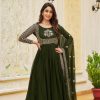 Artfully Green Color Georgette Sequence Embroidery Gown