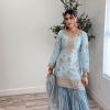 Beautiful Blue Color Georgette Embroidery Sequence Salwar Suit