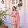 Fancy Peach Color Chinon Silk Diamond Work Sharara Suit