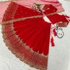 Fancy Red Color Faux Georgette Embroidery Lehenga Choli
