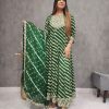 Mystical Green Color Georgette Sequence Embroidery Gown