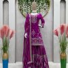 Peaceful Purple Color Georgette Thread Sequence Salwar Suit