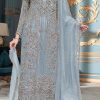 Pretty Light Blue Color Organza Embroidery Sequence Salwar Suit