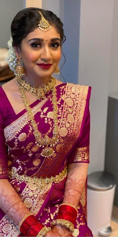 Pretty Purple Color Soft Lichi Silk Jacquard All Over Saree