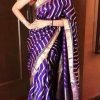 Shilpa Shetty Violet Soft Lichi Silk Cloth Jacquard All Over Saree