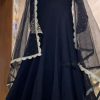 Sublime Black Color Georgette Embroidery Anarkali Gown