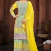 Sublime Blue Color Heavy Georgette Embroidery Salwar Suit