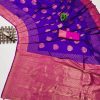 Superb Violet Color Soft Silk Copper Zari Design Saree