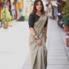 YNF 7105 Grey Color Cotton Lucknowi Work Saree Casual Party Wear, Wedding, Events Etc. Expected Delivery 4-6 Working Days @1749 | Designer Sarees, Embroidered Sarees, Sarees, Bollywood Sarees, Creative Sarees, Ethnic Saree, Modern Digital sarees, Party Wear Sarees
