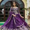 Aglow Violet Color Embroidery Georgette Sequence Lehenga Choli