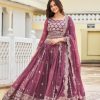Stylist Purple Color Georgette Sequence Work Lehenga Choli