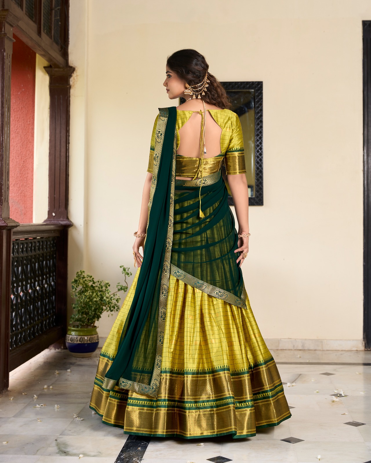 LNB 2050 Parrot Green Color Graceful Cotton Silk Weaving Paithani Concept Lehenga Choli Wedding, Festive, Events Expected Delivery 4-6 Working Days@2049/- | Lehenga, Bollywood Lehenga, Creative Lehenga, Designer Lehenga, Embroidered Lehenga, Party Wear Lehenga