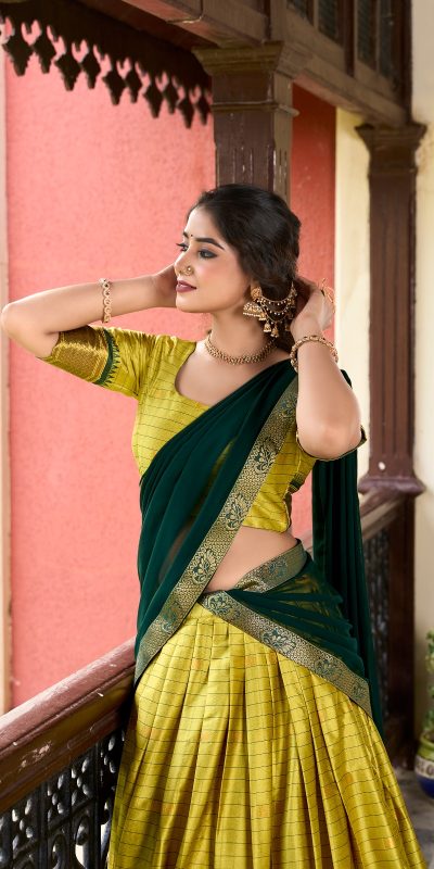 LNB 2050 Parrot Green Color Graceful Cotton Silk Weaving Paithani Concept Lehenga Choli Wedding, Festive, Events Expected Delivery 4-6 Working Days@2049/- | Lehenga, Bollywood Lehenga, Creative Lehenga, Designer Lehenga, Embroidered Lehenga, Party Wear Lehenga