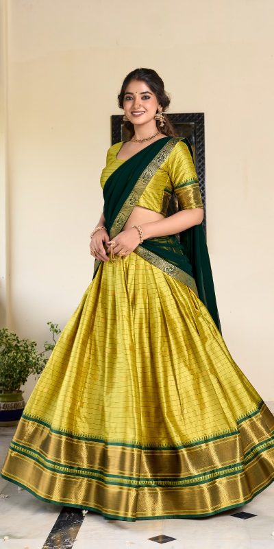 LNB 2050 Parrot Green Color Graceful Cotton Silk Weaving Paithani Concept Lehenga Choli Wedding, Festive, Events Expected Delivery 4-6 Working Days@2049/- | Lehenga, Bollywood Lehenga, Creative Lehenga, Designer Lehenga, Embroidered Lehenga, Party Wear Lehenga