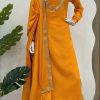 Mellow Yellow Color Chinon Silk Party Wear Sequnce Sharara Suit