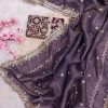 Progressive Purple Color Georgette With Embroidery Work Saree