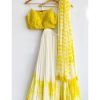 Alluring Yellow Color Silk Printed Work CAN CAN Lehenga Choli