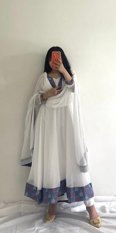 Fantastic White Color Faux Georgette Lace work Salwar Suit